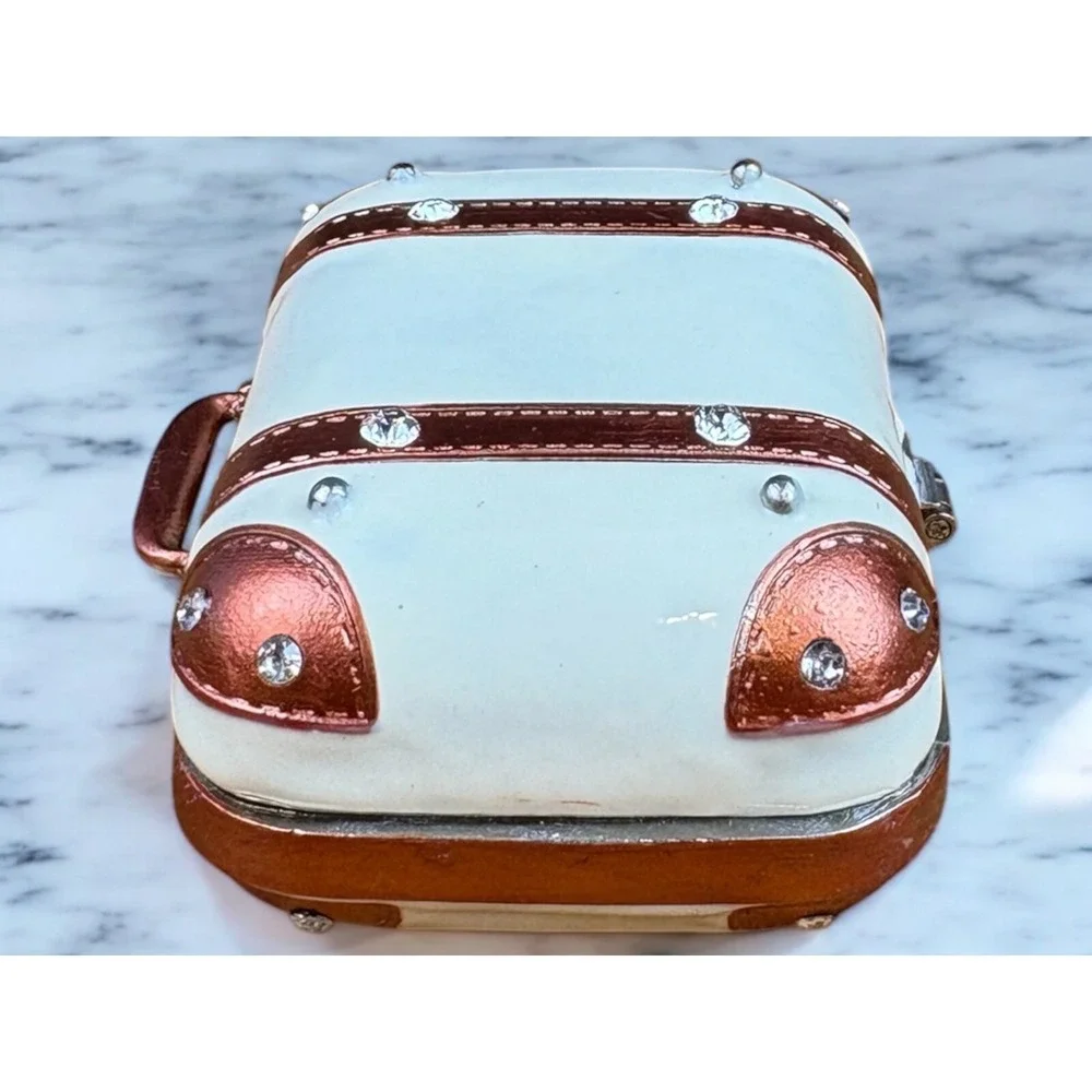 Bejeweled Vintage Inspired Suitcase/Trinket Box Magnetic Clasp Jewelry 2